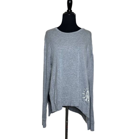 Alala gray long sleeves back mesh like detail athletic top size M - Picture 1 of 13
